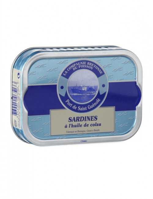 Sardines entières à l'huile de colza bio en boite , Poissonnerie 