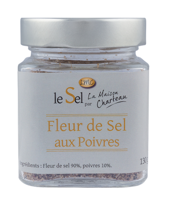 Fleur de sel aux Poivres Maison Charteau Guérande,130gr