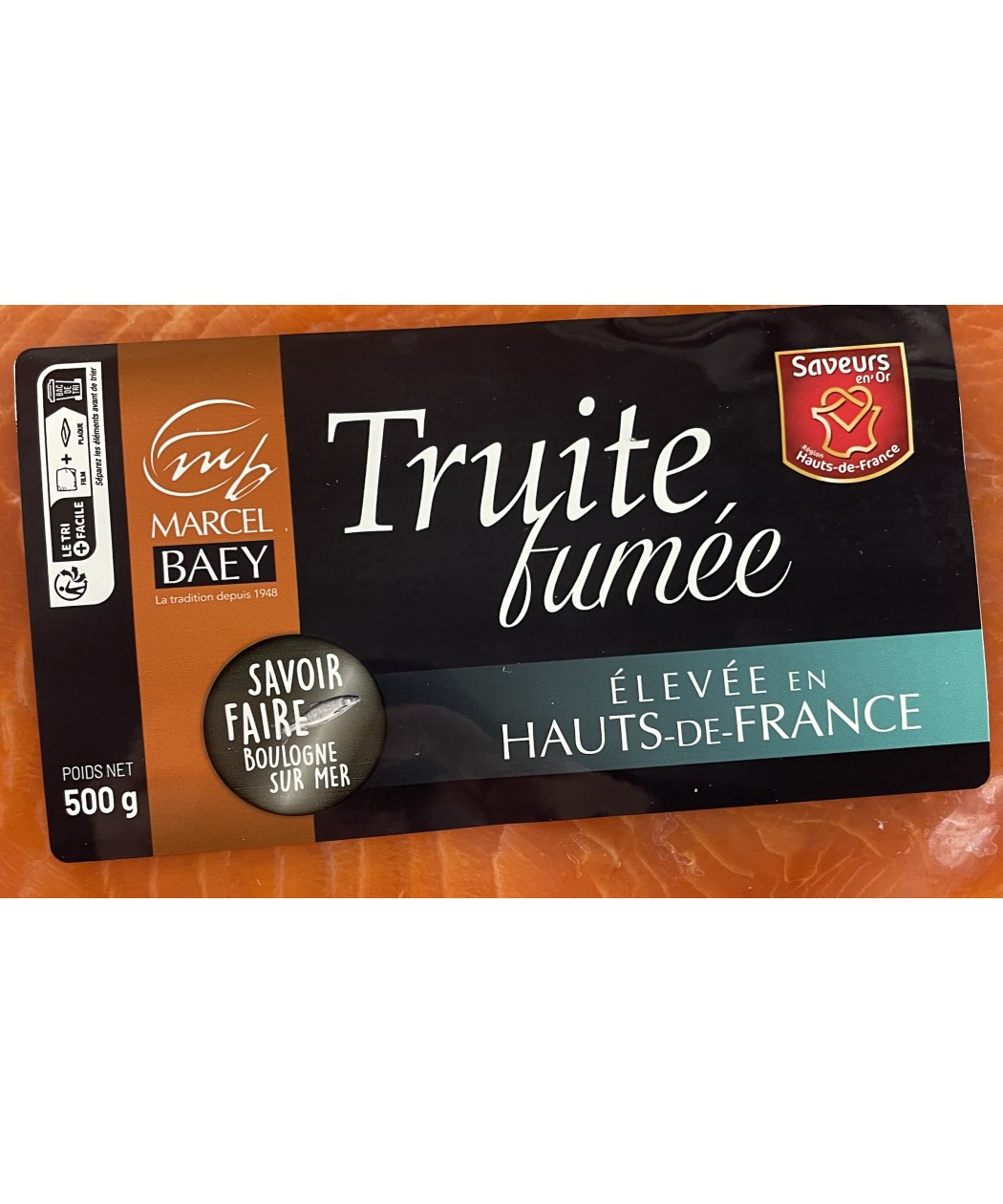 Truite  fumée tranché Marcel Baey  500gr